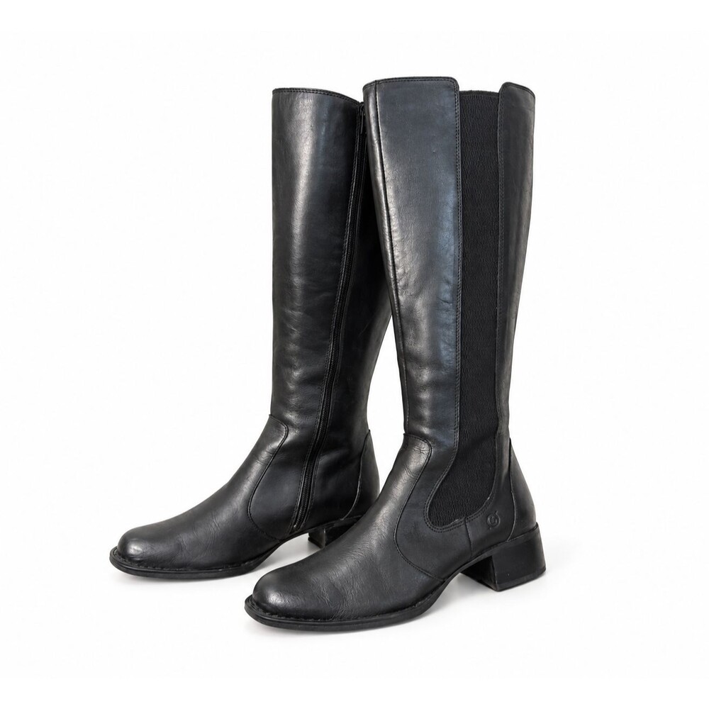 Born Black Leather Knee High Boots Women 9 Riding Equestrian Classic Fall